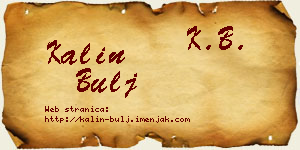 Kalin Bulj vizit kartica